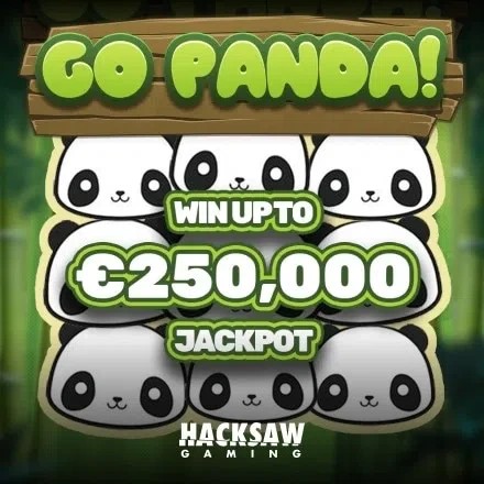 Official Lottery logo: Go Panda by Hacksaw Gaming at Cleobetra Casino